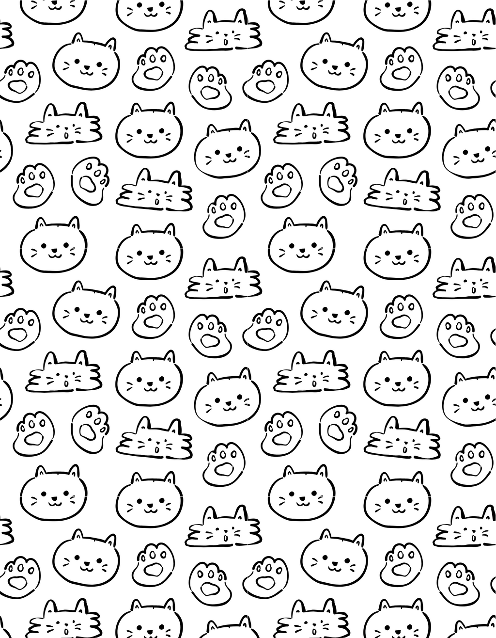Board Short - Meow Doodle Pattern