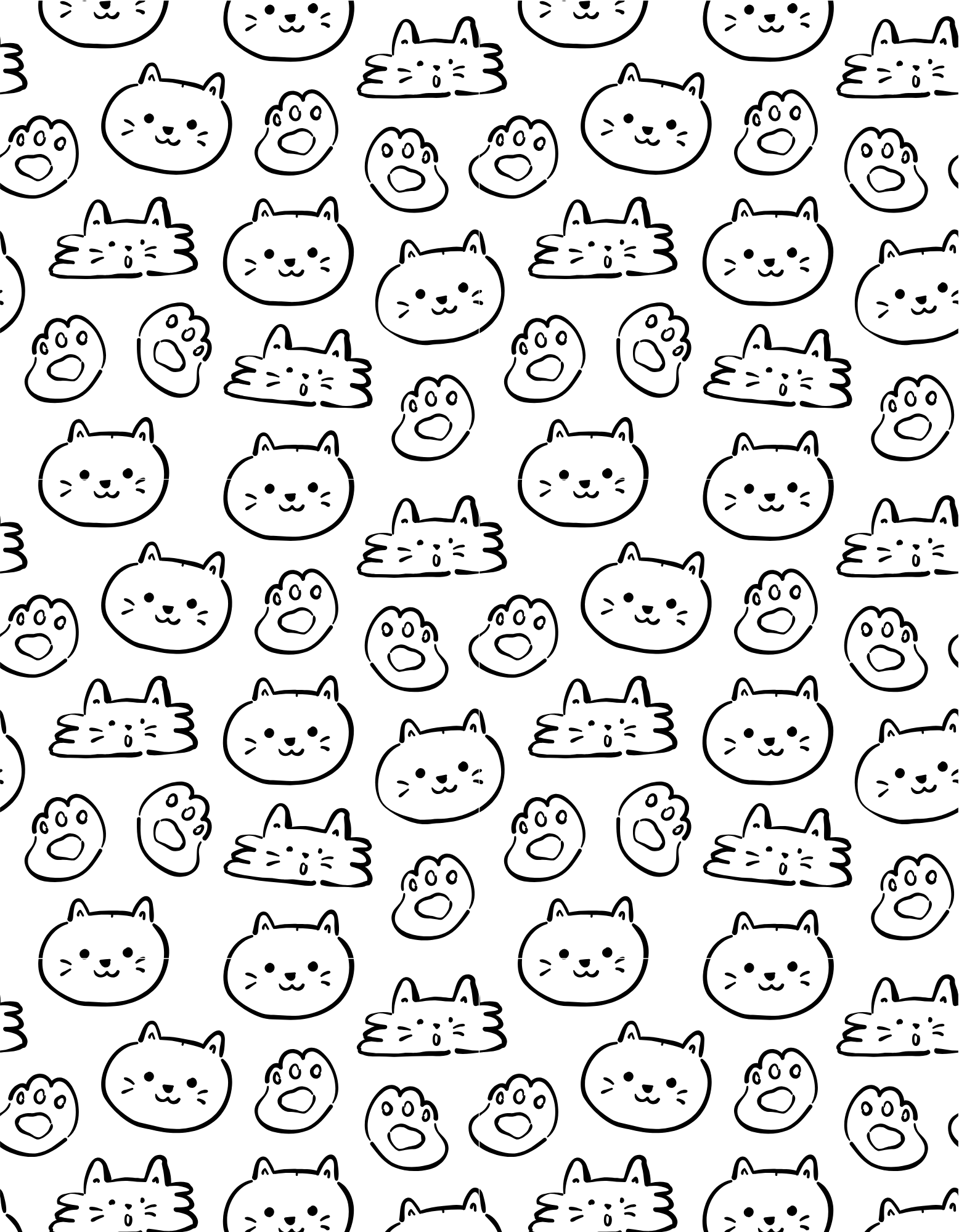 Board Short - Meow Doodle Pattern