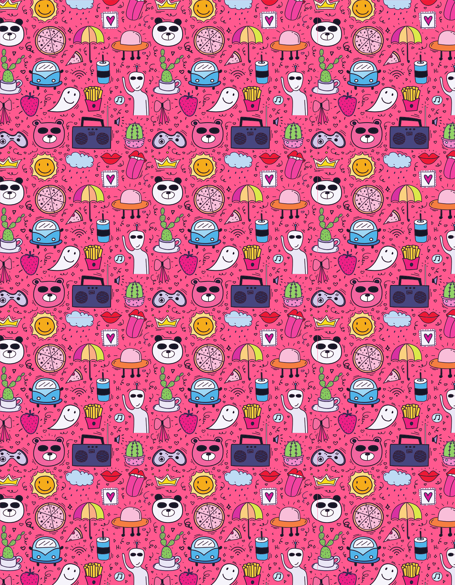 Board Short - Playful Doodle Frenzy