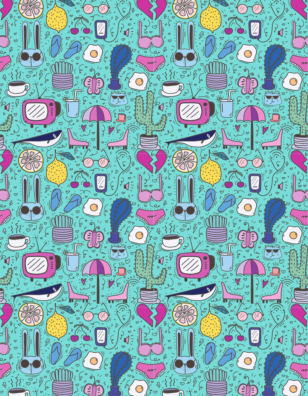 Board Short - Playful Summer Doodle