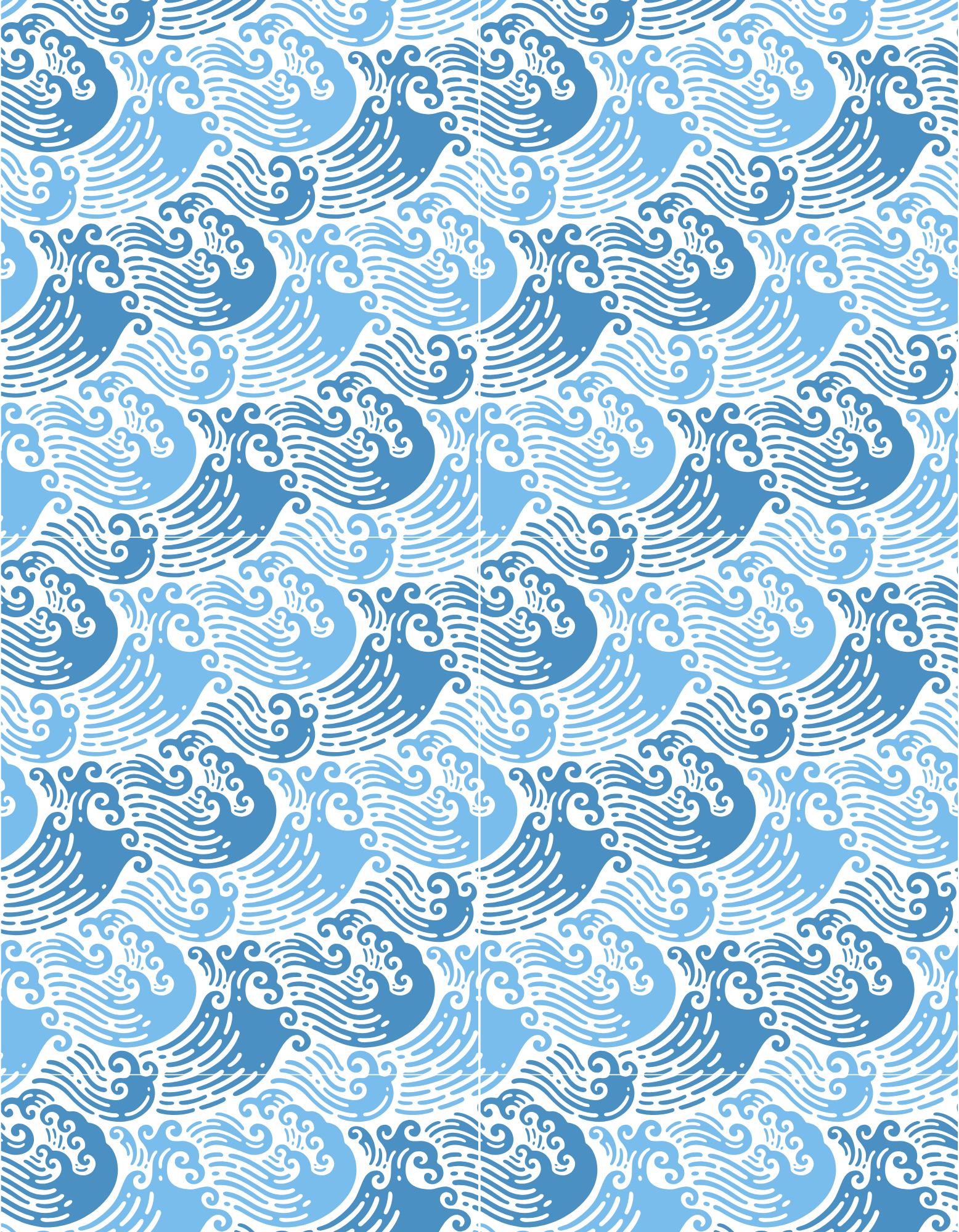 Board Short - Blue Sea Waves