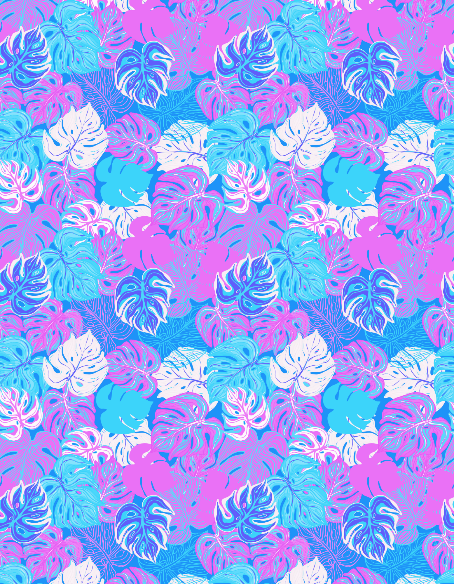 Board Short - Neon Tropical Bliss