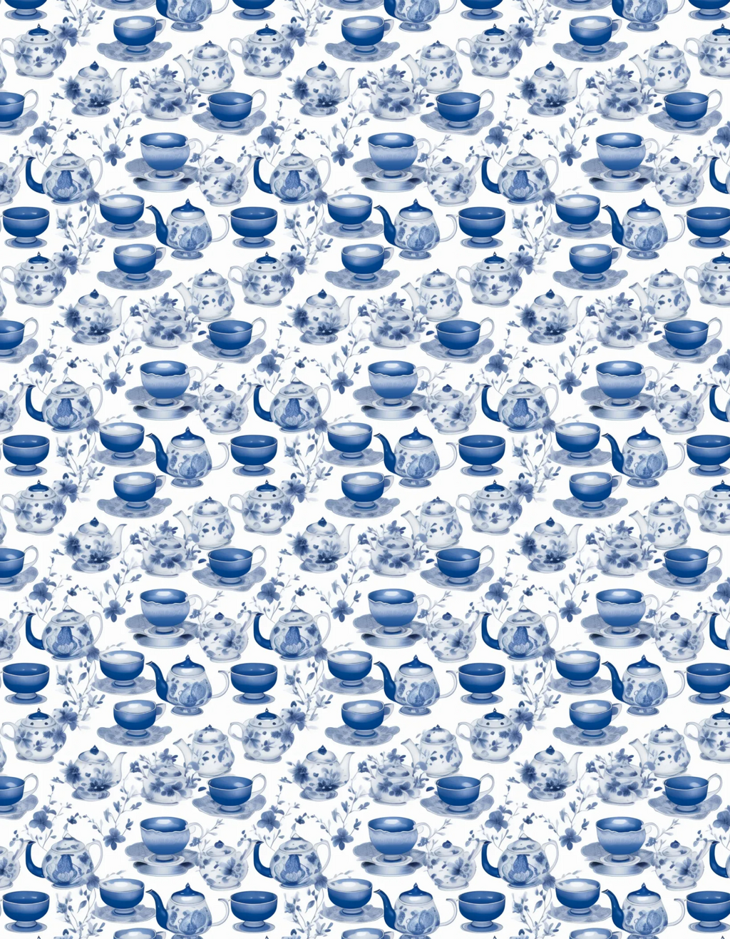 Golf Polo - Blue Porcelain Tea Set