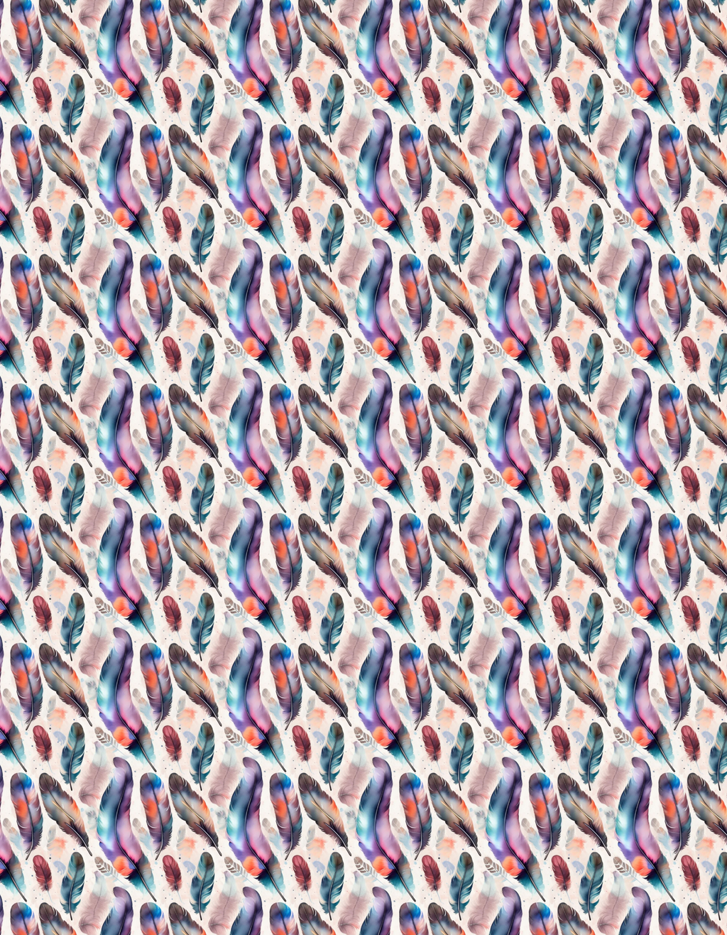 Golf Polo - Watercolor Feather Pattern