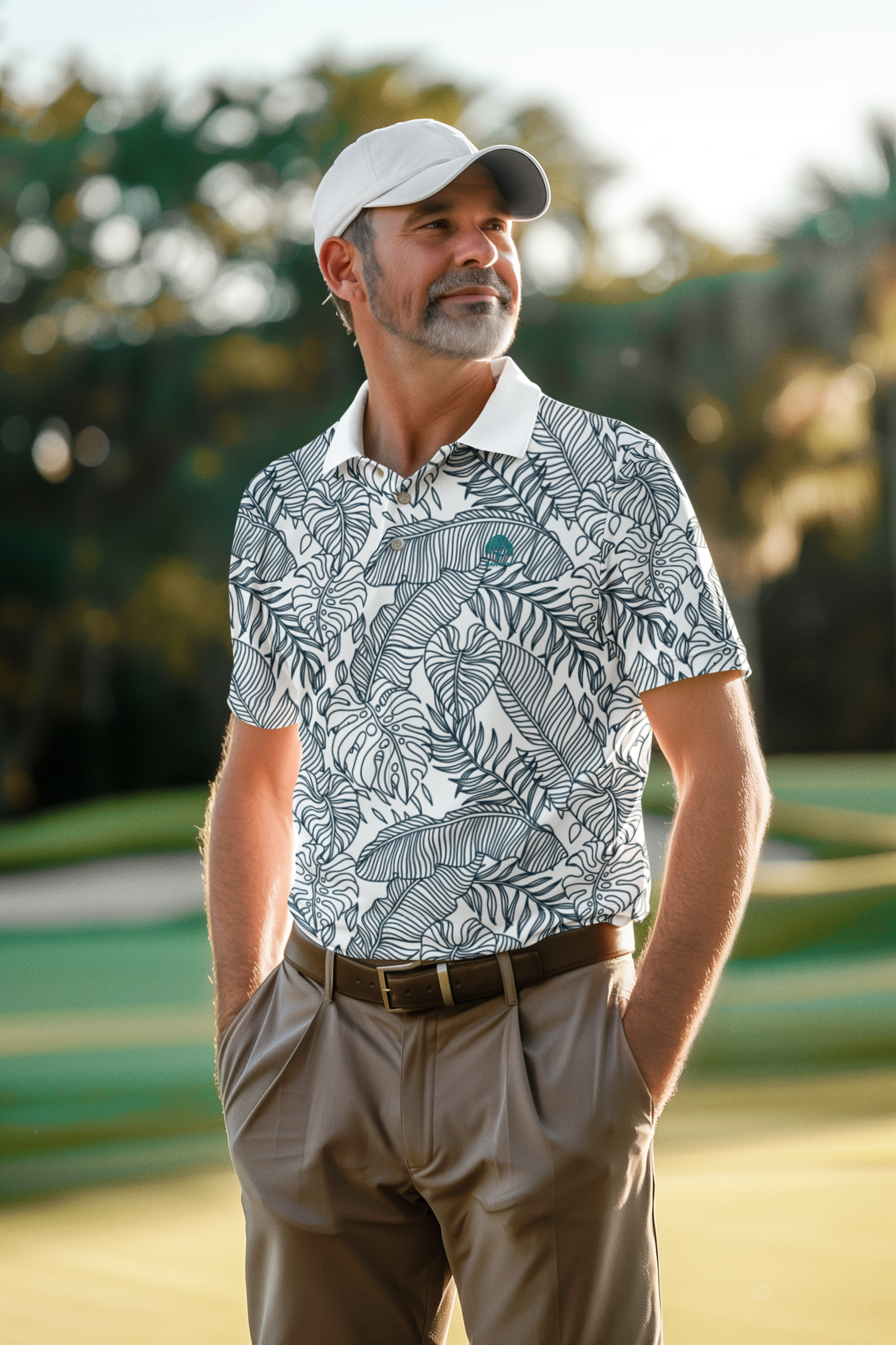 Golf Polo - Grey Foliage