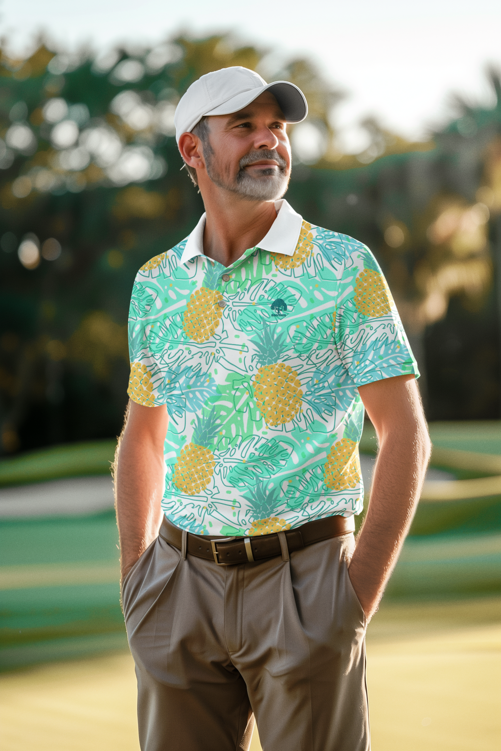 Golf Polo -  Pine Apple Leaf