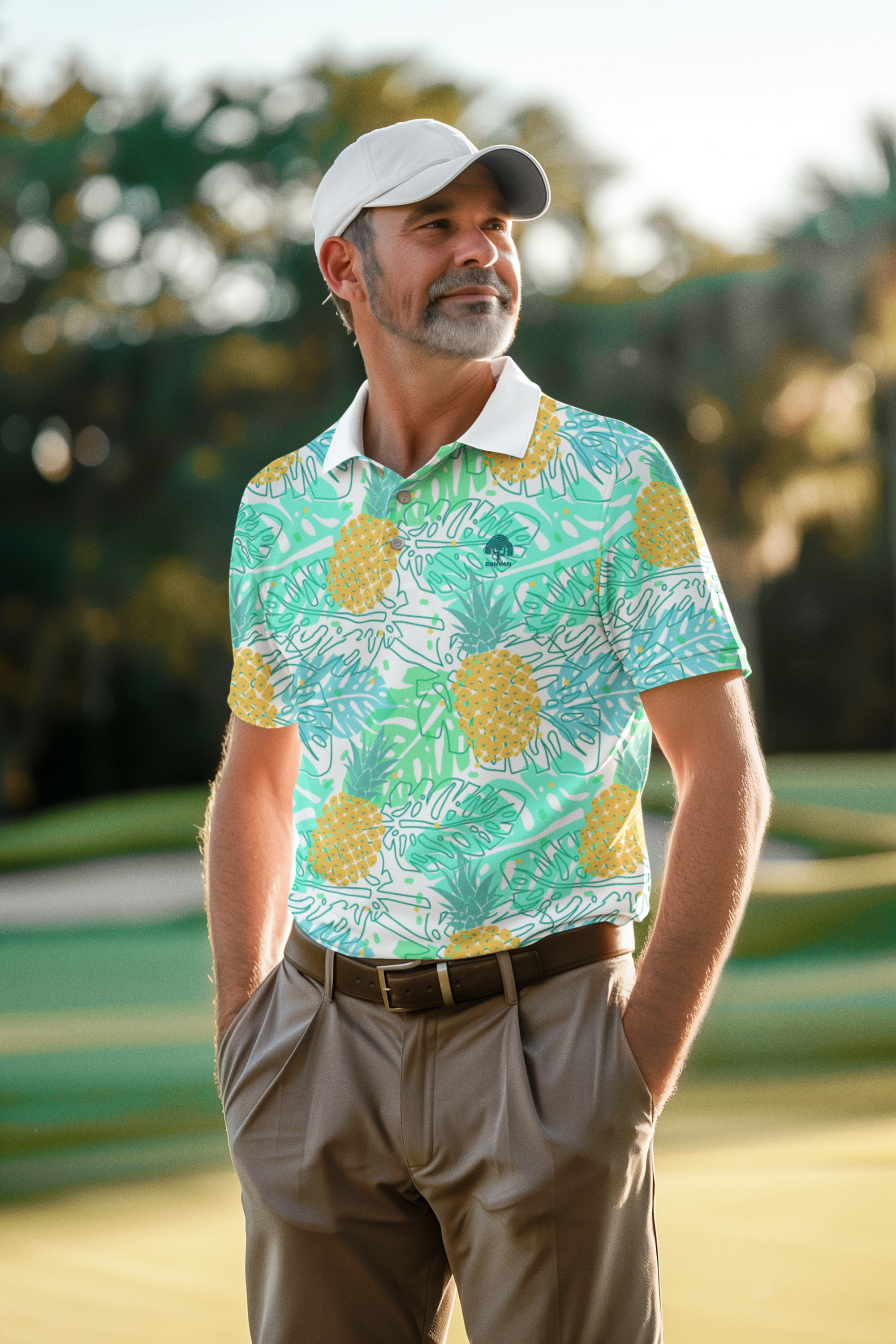 Golf Polo -  Pine Apple Leaf
