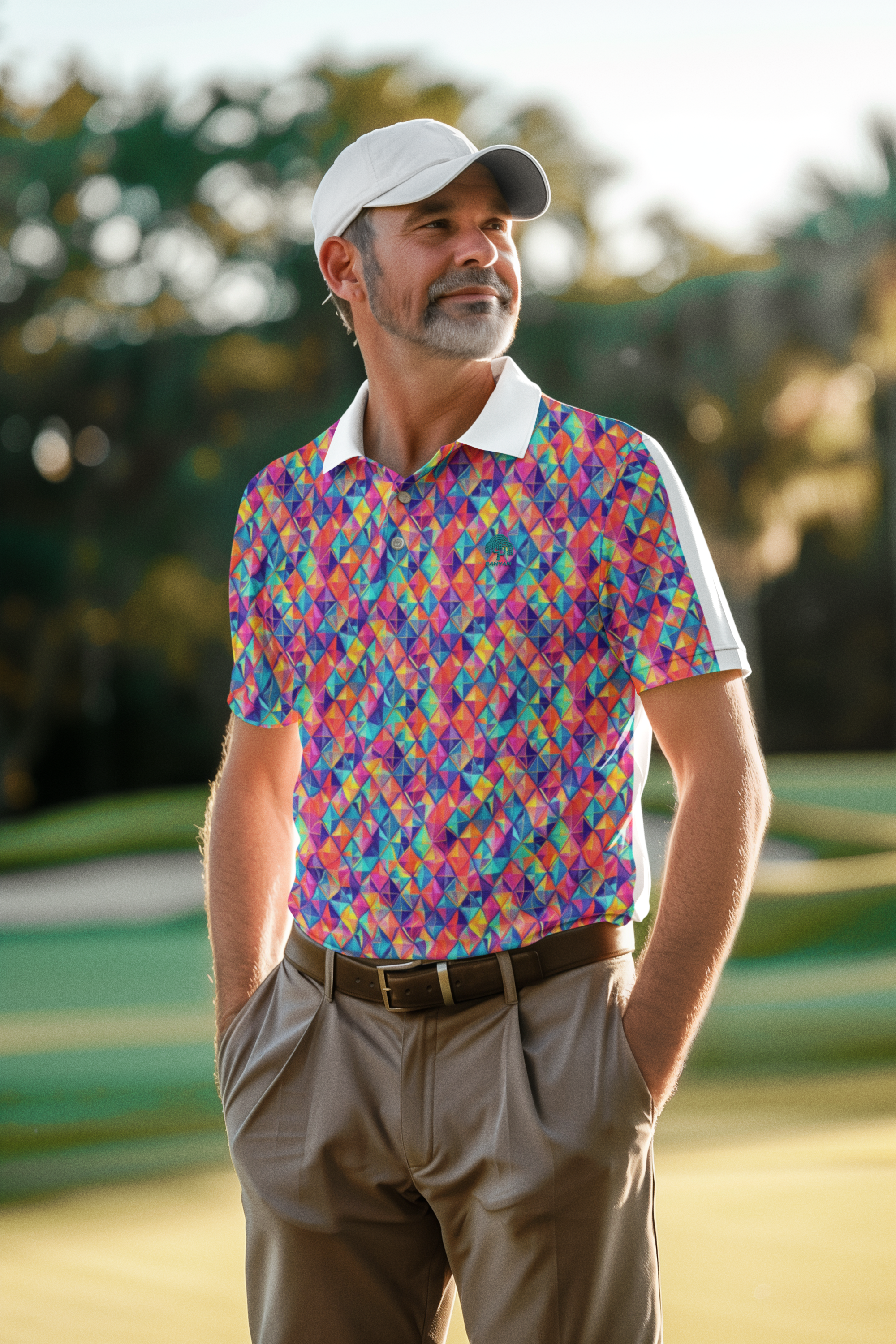 Golf Polo - Geometric Kaleidoscope Pattern