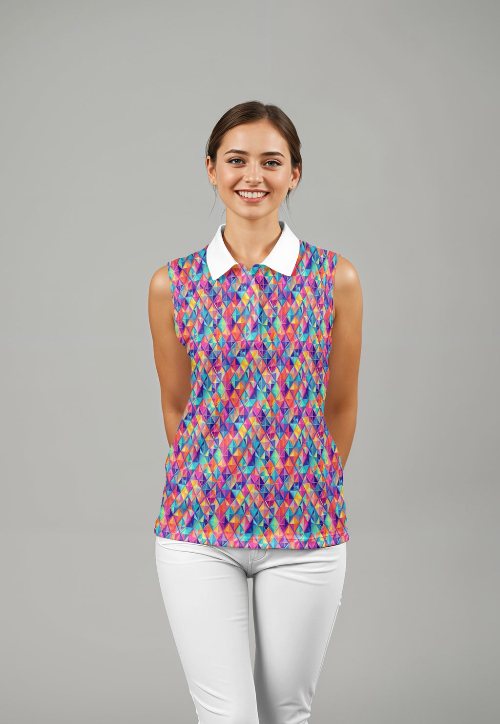 Golf Polo - Geometric Kaleidoscope Pattern