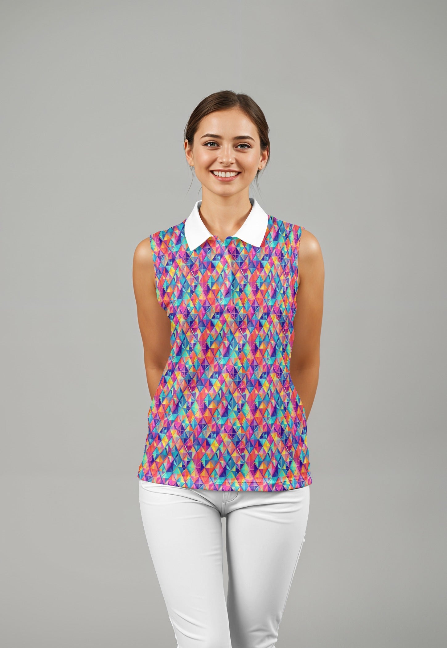 Golf Polo - Geometric Kaleidoscope Pattern