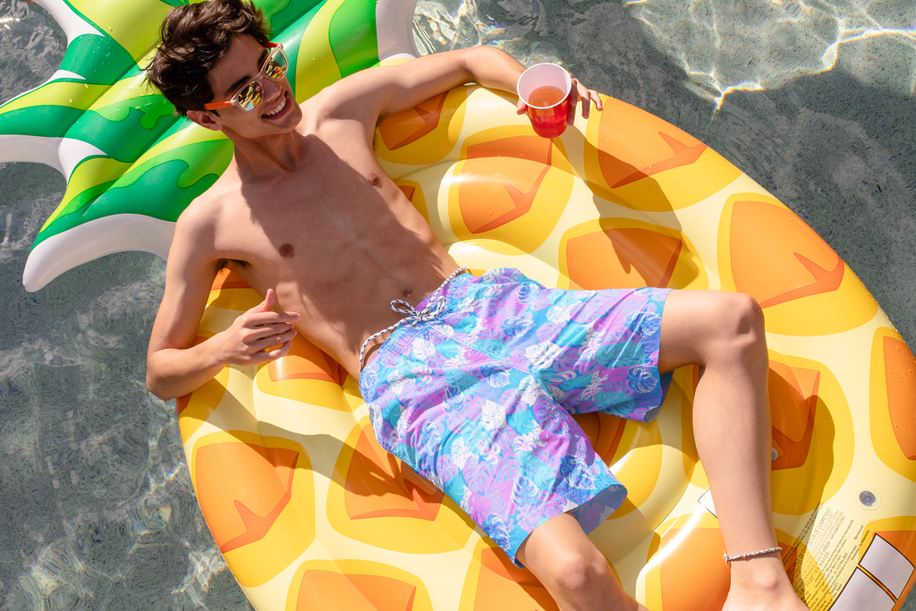 Board Short - Neon Tropical Bliss